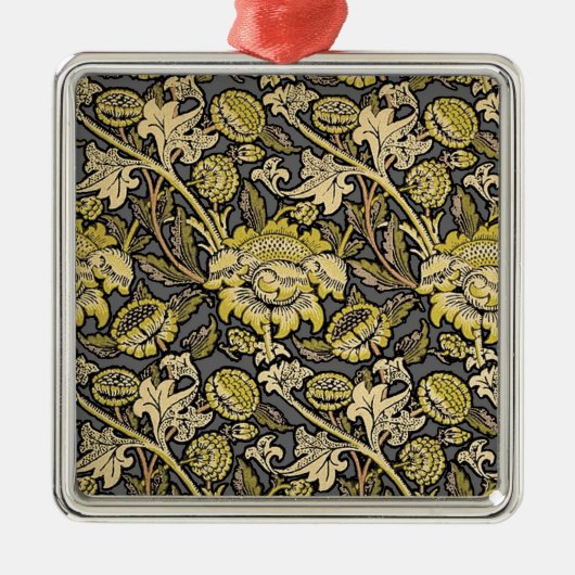 William Morris Wey Floral Wallpaper Metalen Ornament (Voorkant)