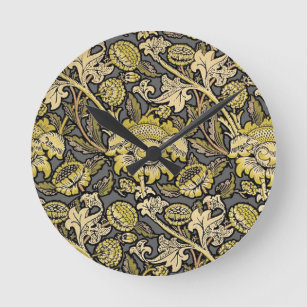 William Morris Wey Floral Wallpaper Ronde Klok