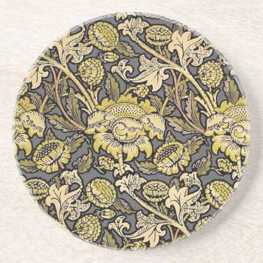 William Morris Wey Floral Wallpaper Zandsteen Onderzetter (Voorkant)