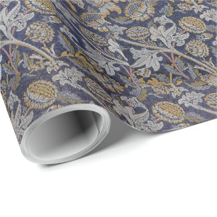 William Morris Wey Pattern Blue Achtergrond Cadeaupapier
