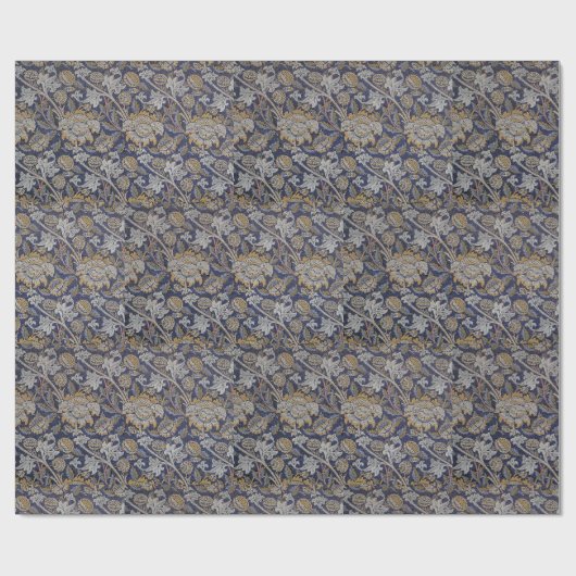  William Morris Wey Pattern Blue Achtergrond Cadeaupapier (Vlak)