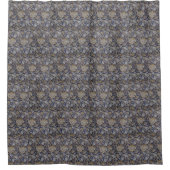  William Morris Wey Pattern Blue Achtergrond Douchegordijn (Voorkant)