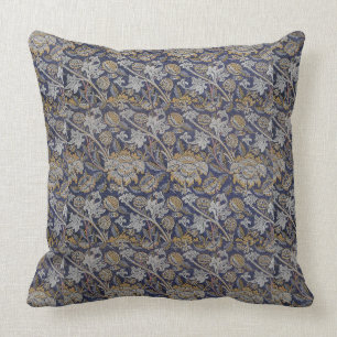  William Morris Wey Pattern Blue Achtergrond Kussen