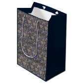  William Morris Wey Pattern Blue Achtergrond Medium Cadeauzakje (Voorkant Gekanteld)