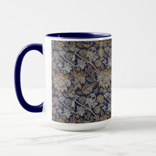  William Morris Wey Pattern Blue Achtergrond Mok (Links)