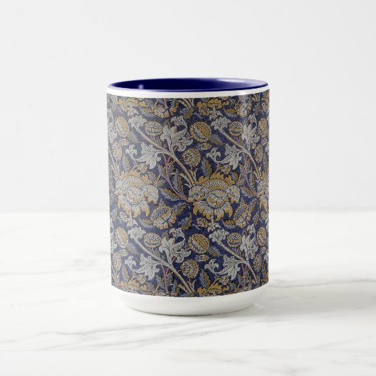 William Morris Wey Pattern Blue Achtergrond Mok (Midden)