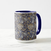 William Morris Wey Pattern Blue Achtergrond Mok (Voorkant rechts)