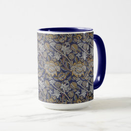  William Morris Wey Pattern Blue Achtergrond Mok
