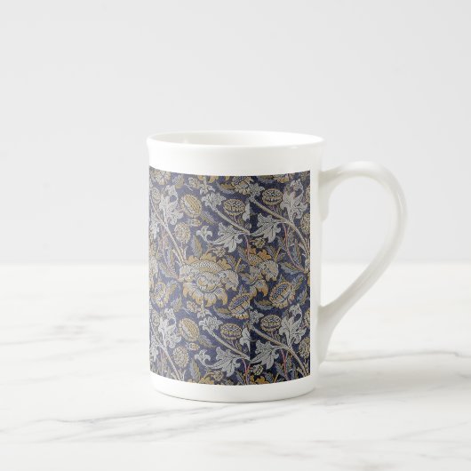  William Morris Wey Pattern Blue Achtergrond Porselein Kop (Rechts)