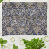 William Morris Wey Pattern Blue Achtergrond Theedoek (Gevouwen)