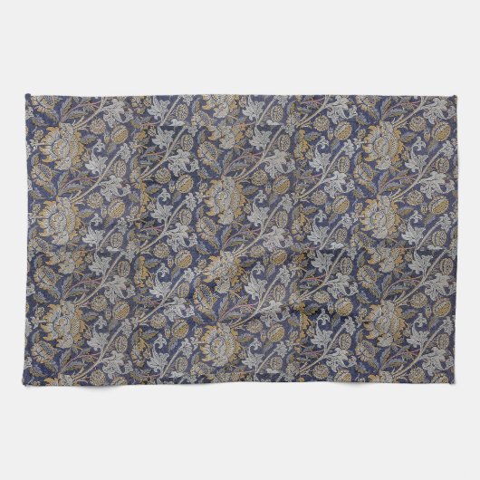  William Morris Wey Pattern Blue Achtergrond Theedoek (Horizontaal)