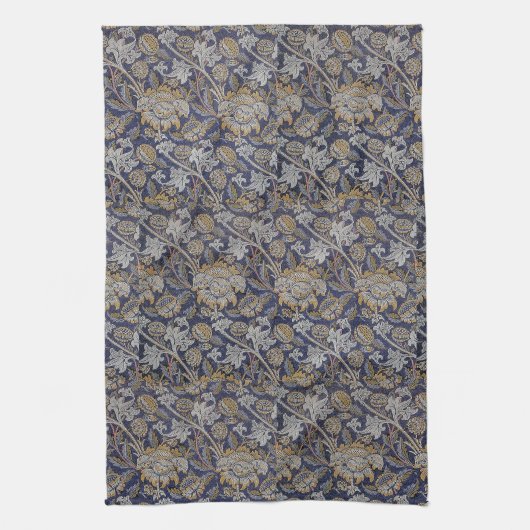  William Morris Wey Pattern Blue Achtergrond Theedoek (Verticaal)