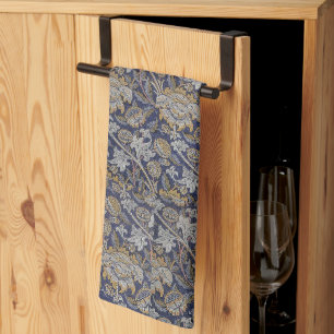  William Morris Wey Pattern Blue Achtergrond Theedoek