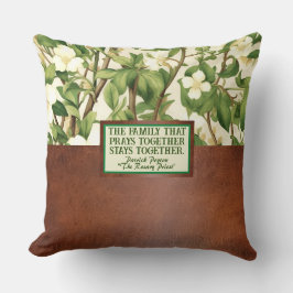 William Morris White Green Floral Religieuze Quote Kussen