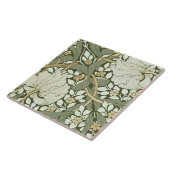 William Morris White Green Pimpernel  Ceram Tegeltje (Zijkant)
