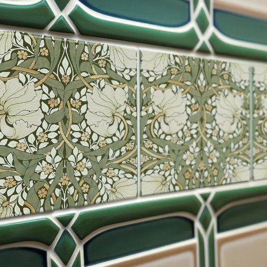 William Morris White Green Pimpernel Tegeltje