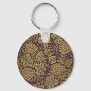 William Morris Wijnstok Druiven Rood Groen Kunst Sleutelhanger