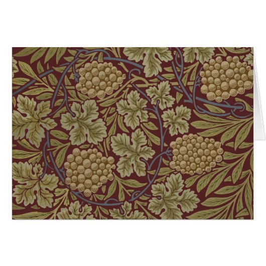 William Morris Wijnstok Druivenrood Groene Kunst (Voorkant Horizontaal)