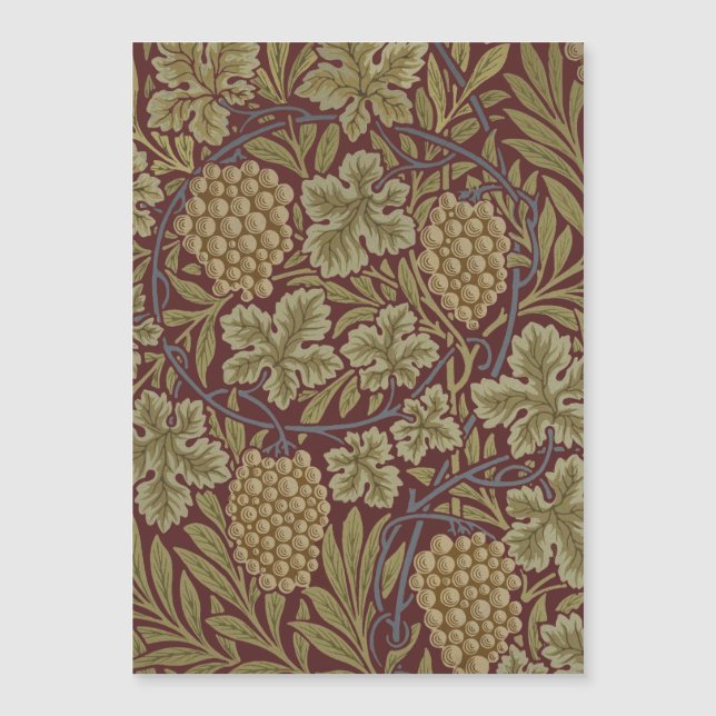 William Morris Wijnstok Druivenrood Groene Kunst (Voorkant)