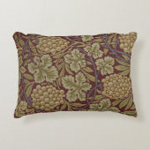 William Morris Wijnstok Druivenrood Groene Kunst Accent Kussen (Voorkant)