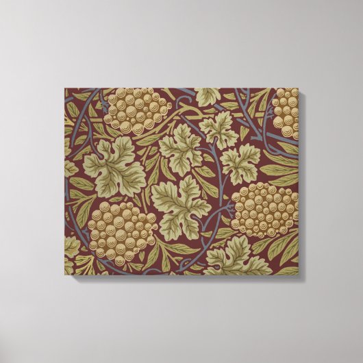 William Morris Wijnstok Druivenrood Groene Kunst Canvas Afdruk (Voorkant)