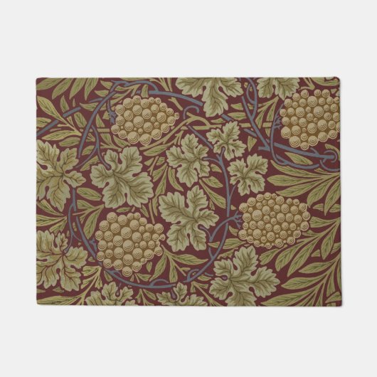 William Morris Wijnstok Druivenrood Groene Kunst Deurmat (Voorkant)