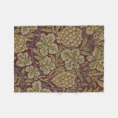 William Morris Wijnstok Druivenrood Groene Kunst Fleece Deken (Voorkant (Horizontaal))