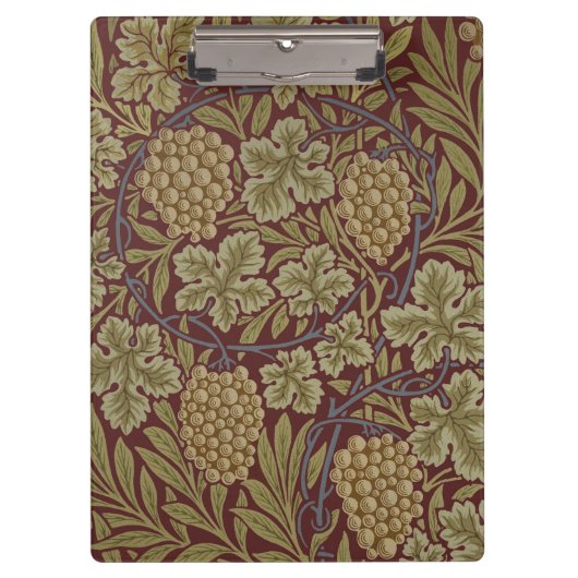 William Morris Wijnstok Druivenrood Groene Kunst Klembord (Voorkant)