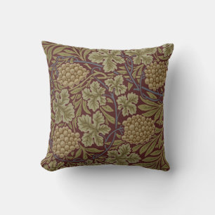 William Morris Wijnstok Druivenrood Groene Kunst Kussen