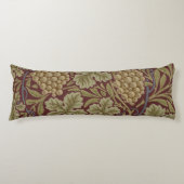 William Morris Wijnstok Druivenrood Groene Kunst Lichaamskussen (Voorkant)