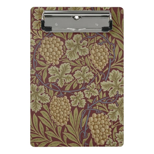 William Morris Wijnstok Druivenrood Groene Kunst Mini Klembord (Voorkant)