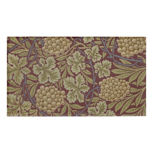 William Morris Wijnstok Druivenrood Groene Kunst Naambadge (Voorkant)