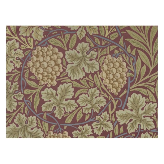 William Morris Wijnstok Druivenrood Groene Kunst Tafelkleed (Voorkant (Horizontaal))