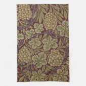 William Morris Wijnstok Druivenrood Groene Kunst Theedoek (Verticaal)