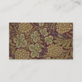 William Morris Wijnstok Druivenrood Groene Kunst Visitekaartje (Achterkant)