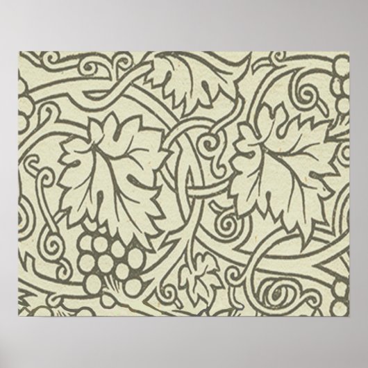 William Morris Wijnstok Groene Behang Poster (Voorkant)