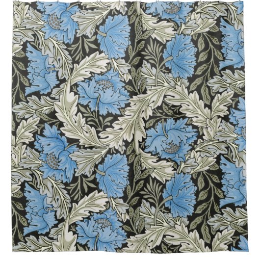 William Morris Wild Blue Poppies Douchegordijn (Voorkant)