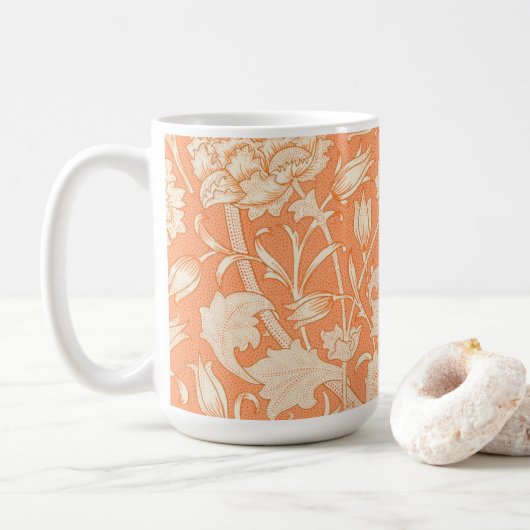 William Morris Wild Tulip beroemd patroon Koffiemok (Met donut)