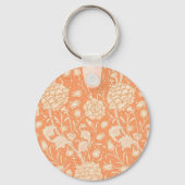 William Morris Wild Tulip beroemd patroon Sleutelhanger (Achterkant)