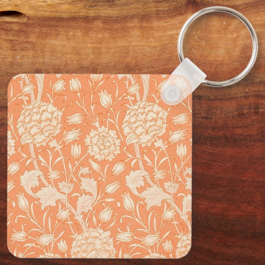 William Morris Wild Tulip beroemd patroon Sleutelhanger (Achterkant)