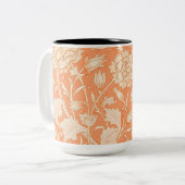 William Morris Wild Tulip beroemd patroon Tweekleurige Koffiemok (Voorkant links)