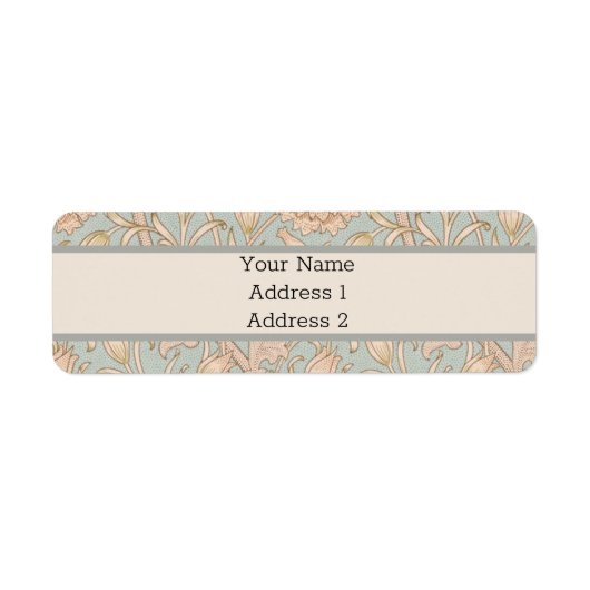 William Morris Wild Tulip Bloemen Ontwerp Etiket (Voorkant)