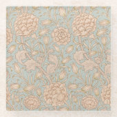 William Morris Wild Tulip Bloemen Ontwerp Glazen Onderzetter (Voorkant)
