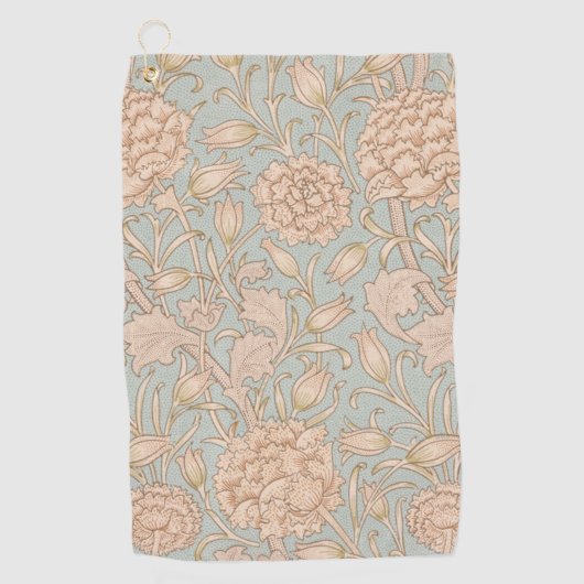 William Morris Wild Tulip Bloemen Ontwerp Golfhanddoek (Voorkant)