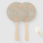 William Morris Wild Tulip Bloemen Ontwerp Handwaaier (Voorkant en achterkant)