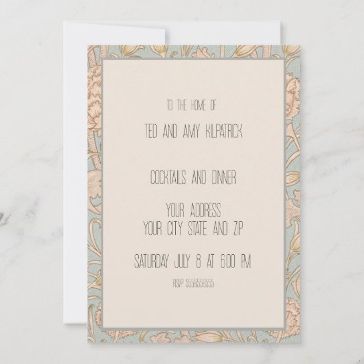 William Morris Wild Tulip Bloemen Ontwerp Kaart (Achterkant)