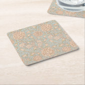 William Morris Wild Tulip Bloemen Ontwerp Kartonnen Onderzetters (Schuin)