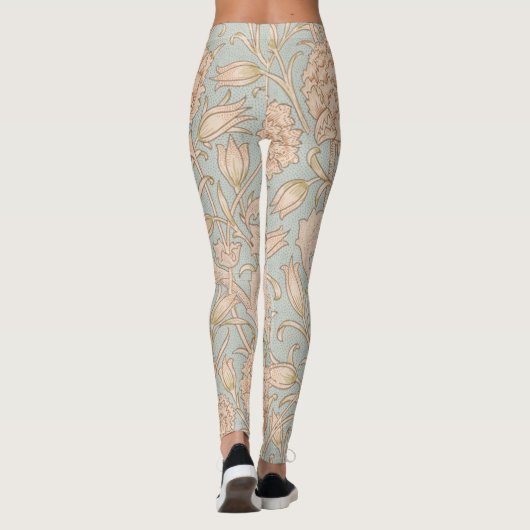 William Morris Wild Tulip Bloemen Ontwerp Leggings (Achterkant)