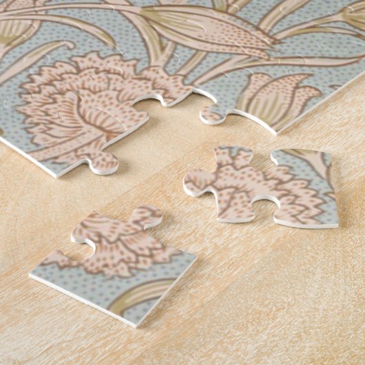 William Morris Wild Tulip Bloemen Ontwerp Legpuzzel (Zijkant)