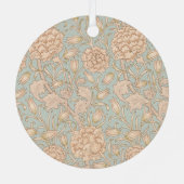 William Morris Wild Tulip Bloemen Ontwerp Metalen Ornament (Achterkant)